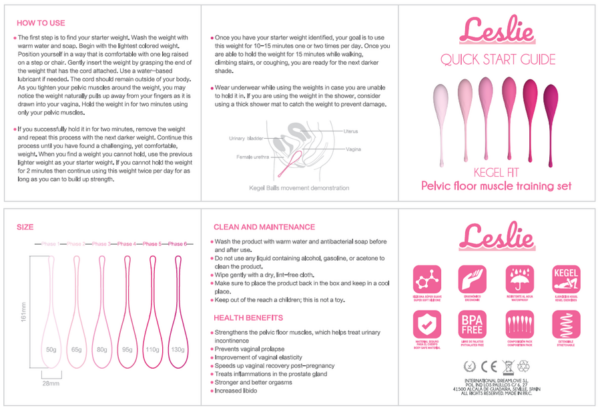 LESLIE - KEGEL FIT ENTREGADOR SUELO PELVICO 6 PESOS - Imagen 15