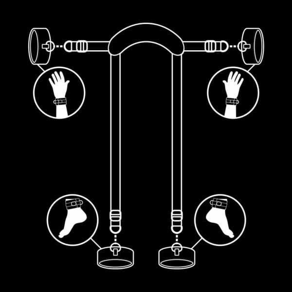 FETISH SUBMISSIVE - POSICIÓN MASTER CON 4 ESPOSAS CON FORRO DE NEOPRENO - Imagen 4