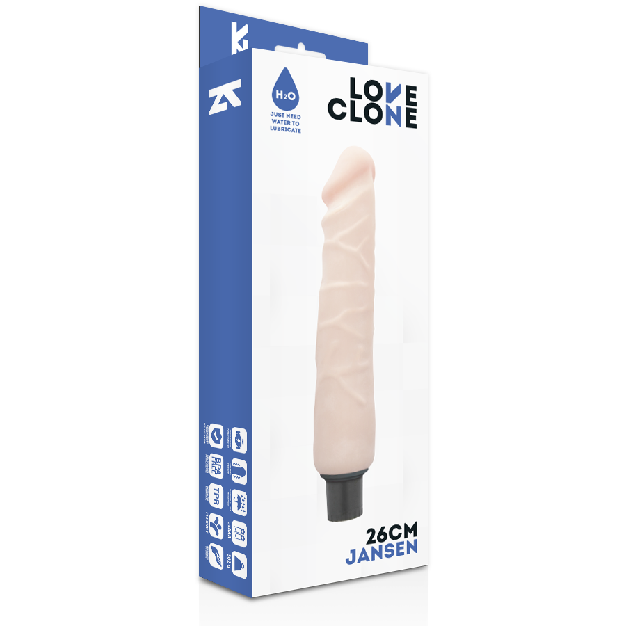 LOVECLONE - JANSEN VIBRADOR REALÍSTICO SELF LUBRICATION 26 CM -O- 4.2 CM - Imagen 4