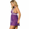 SUBBLIME - BABYDOLL BLANCO ENCAJE FLORAL MORADO S/M - Imagen 3
