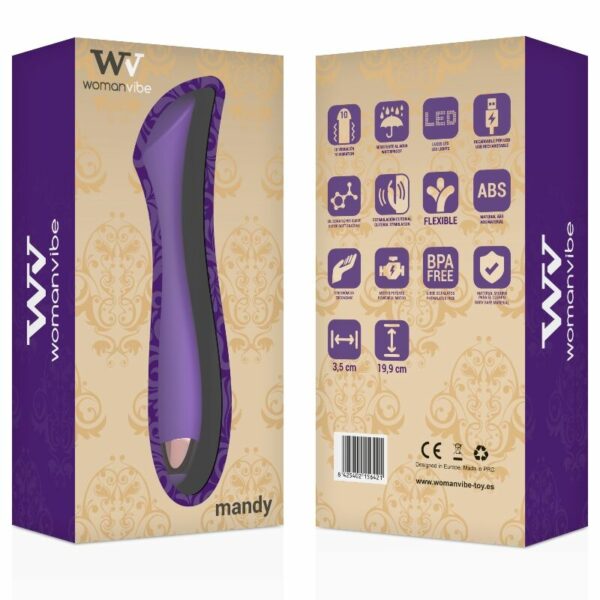 WOMANVIBE - MANDY VIBRADOR RECARGABLE SILICONA PUNTO "K" - Imagen 6