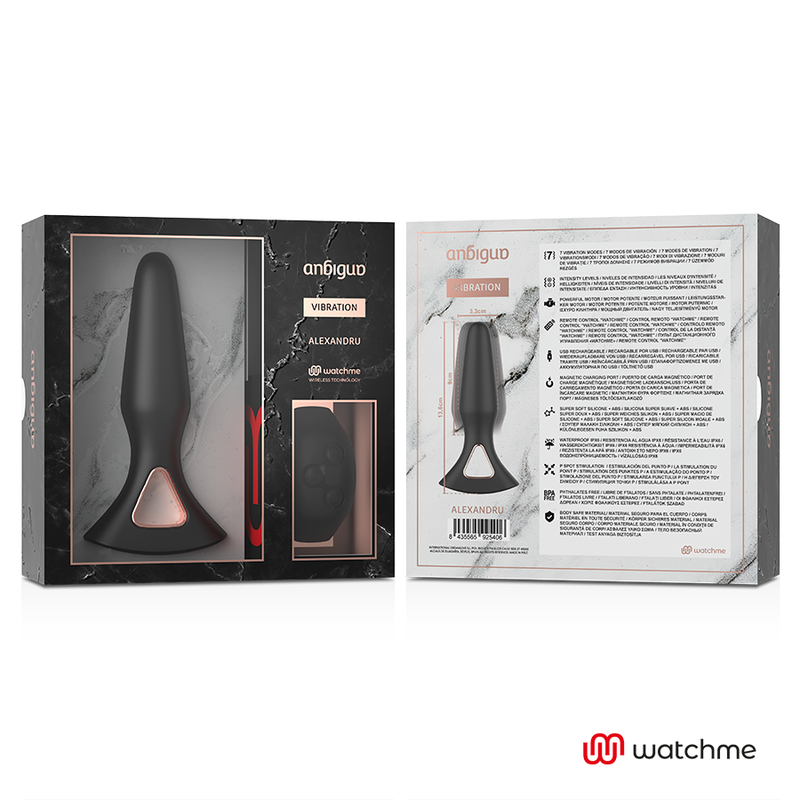 ANBIGUO - WATCHME CONTROL REMOTO VIBRADOR PLUG ANAL ALEXANDRU - Imagen 7