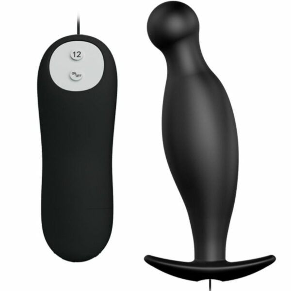 PRETTY LOVE - PLUG ANAL SILICONA 12 MODOS VIBRACIÓN NEGRO