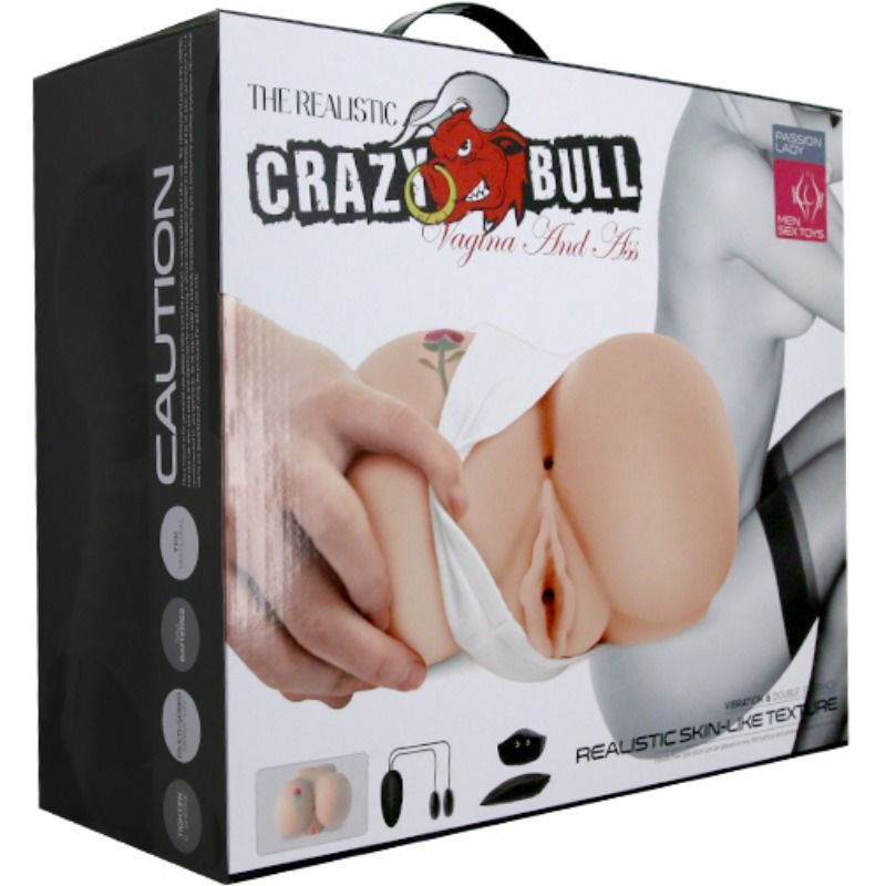 CRAZY BULL - VAGINA Y ANO CON TATUAJE REALÍSTICOS CON VIBRACIÓN - Imagen 11