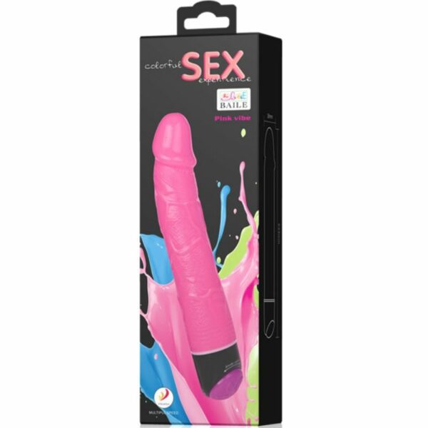 BAILE - COLORFUL SEX VIBRADOR REALÍSTICO ROSA 23 CM - Imagen 7