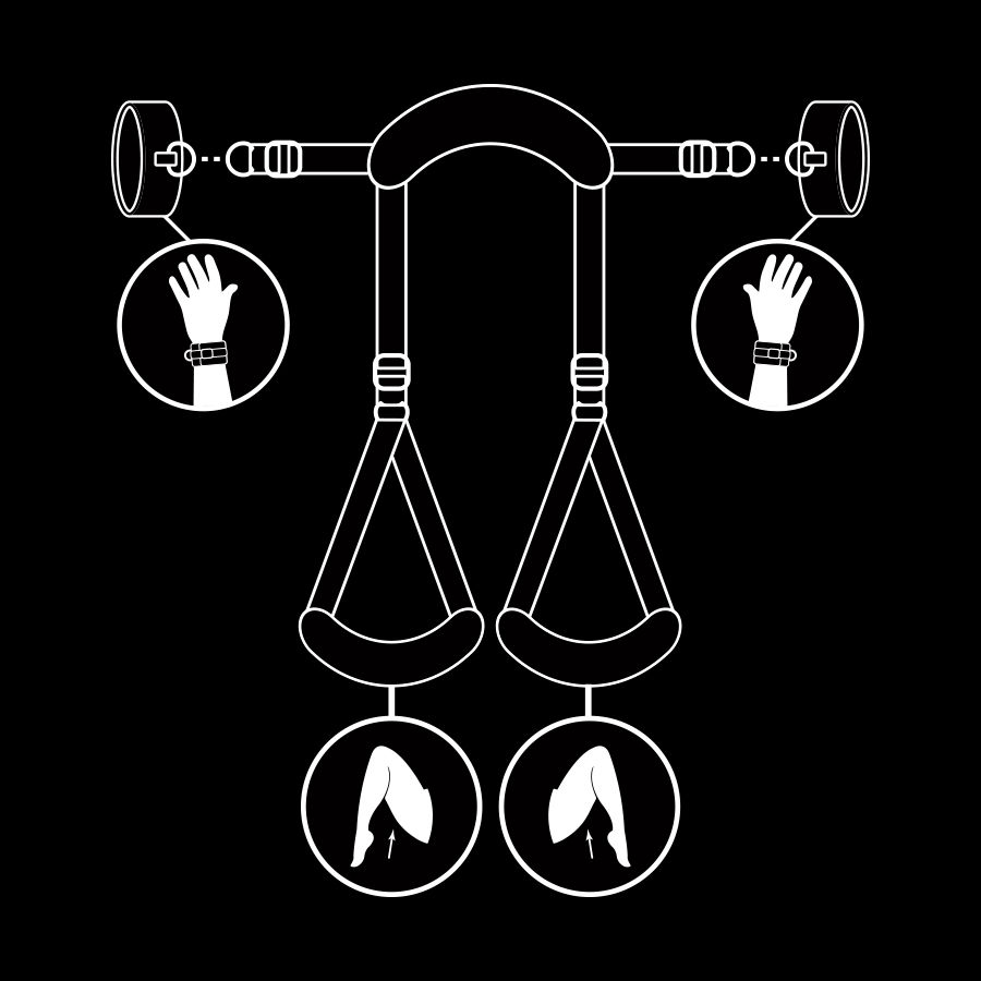 FETISH SUBMISSIVE - POSICIÓN PIERNAS ABIERTAS CON ESPOSAS CON FORRO DE NEOPRENO - Imagen 10