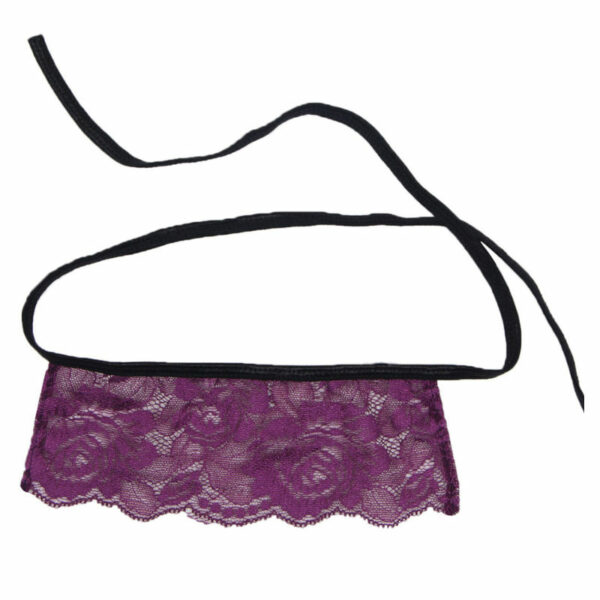 SUBBLIME - CORSET TANGA Y ANTIFAZ NEGRO Y MORADO L/XL - Imagen 4