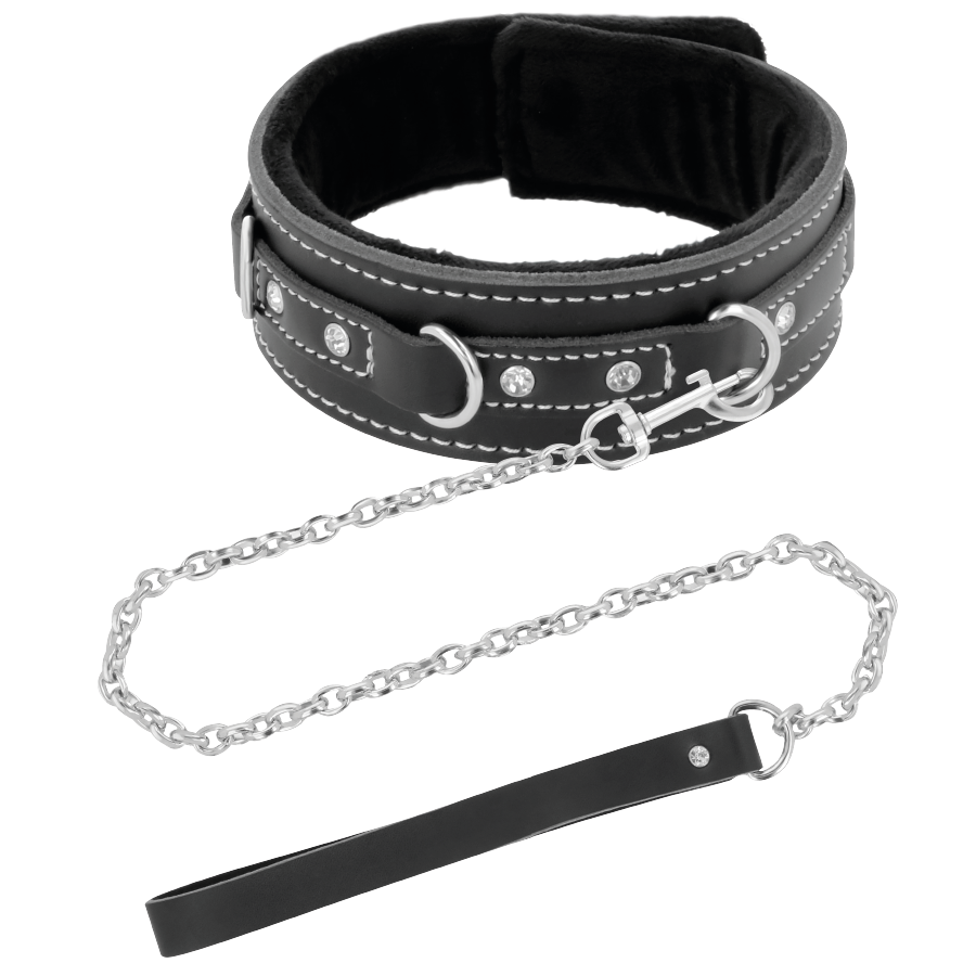 DARKNESS - COLLAR LEATHER CON CORREA ALTA CALIDAD - Imagen 2