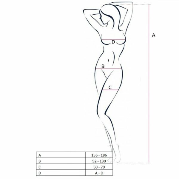 PASSION - WOMAN BS055 BODYSTOCKING NEGRO TALLA ÚNICA - Imagen 3