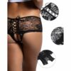QUEEN LINGERIE - PANTIES DE ENCAJE FLORAL ABERTURA TRASERA S/M - Imagen 3