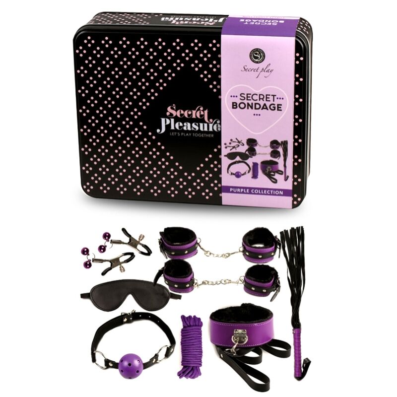 SECRETPLAY - BDSM SET 8PCS LILA / NEGRO - Imagen 2