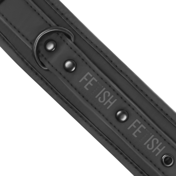 FETISH SUBMISSIVE - COLLAR Y ESPOSAS CUERO VEGANO CON FORRO DE NEOPRENO - Imagen 7