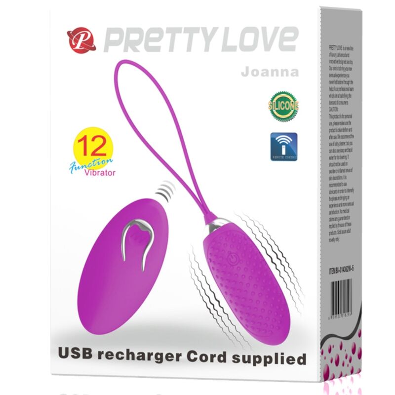 PRETTY LOVE - JOANNA HUEVO VIBRADOR CONTROL REMOTO 12 MODOS - Imagen 8