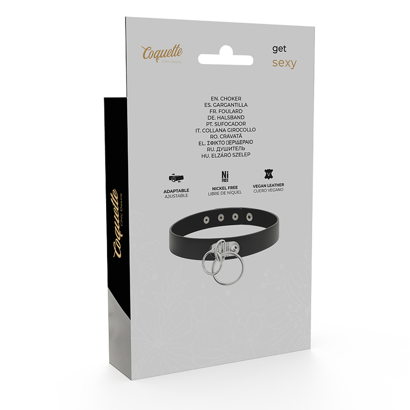 COQUETTE CHIC DESIRE - CHOKER CUERO VEGANO DOBLE ANILLA - Imagen 6