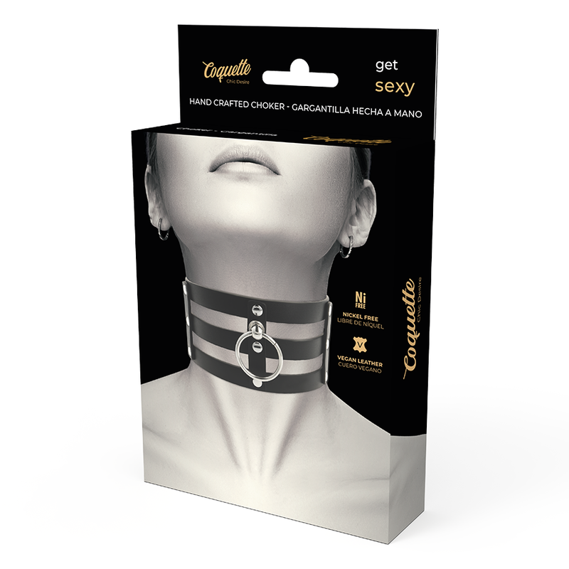 COQUETTE CHIC DESIRE - CHOKER CUERO VEGANO ESTILO FETISH - Imagen 6