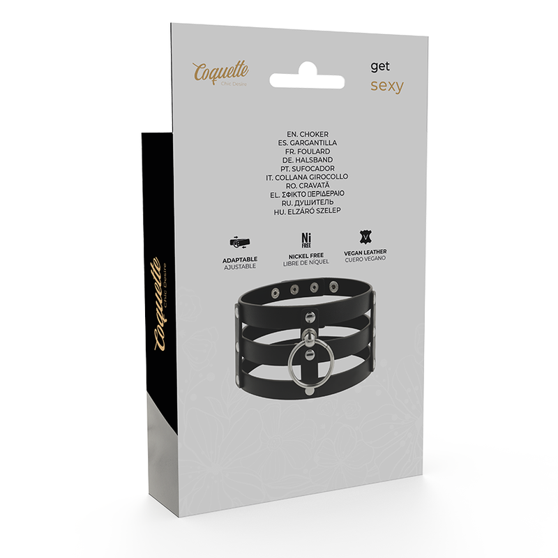 COQUETTE CHIC DESIRE - CHOKER CUERO VEGANO ESTILO FETISH - Imagen 7