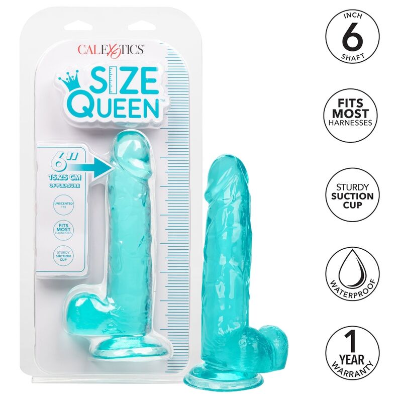 CALEXOTICS - SIZE QUEEN DILDO AZUL 15.3 CM - Imagen 3