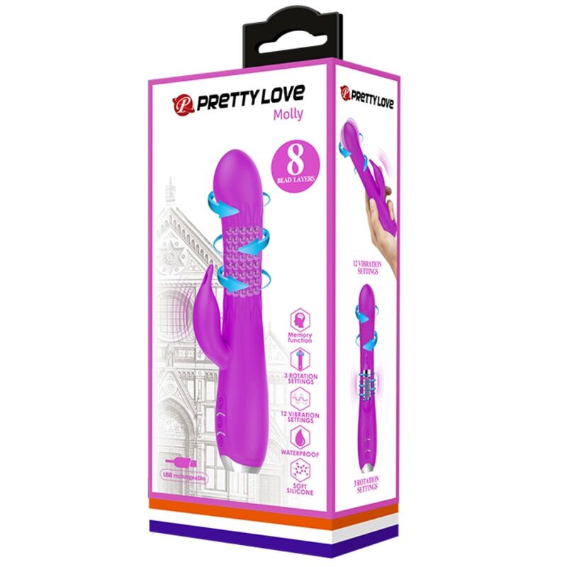 PRETTY LOVE - MOLLY VIBRADOR CON ROTACION RECARGABLE - Imagen 7