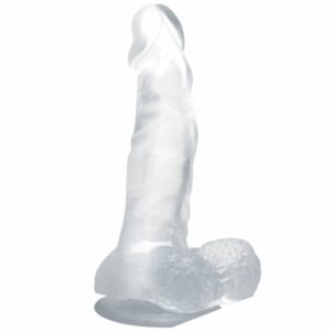 BAILE - DILDO REALÍSTICO CON VENTOSA Y TESTÍCULOS 16.7 CM TRANSPARENTE
