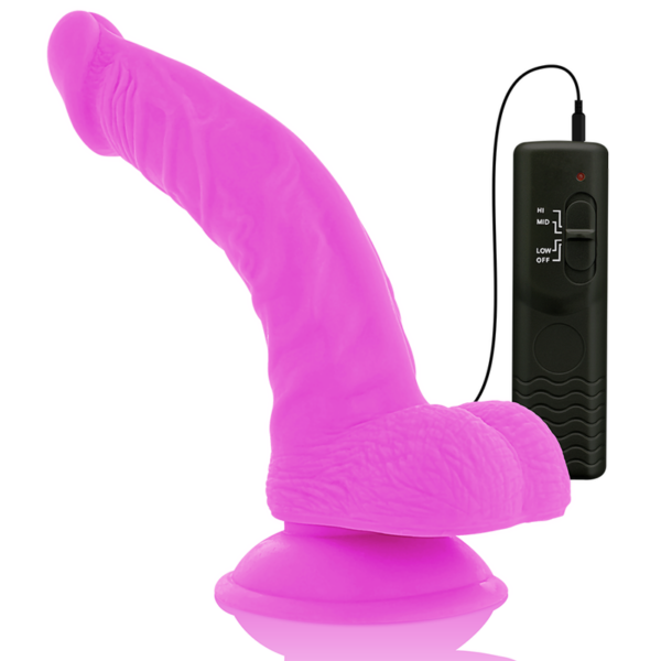 DIVERSIA - DILDO REALÍSTICO FLEXIBLE CON VIBRACIÓN LILA 21.5 CM -O- 4.5 CM - Imagen 8