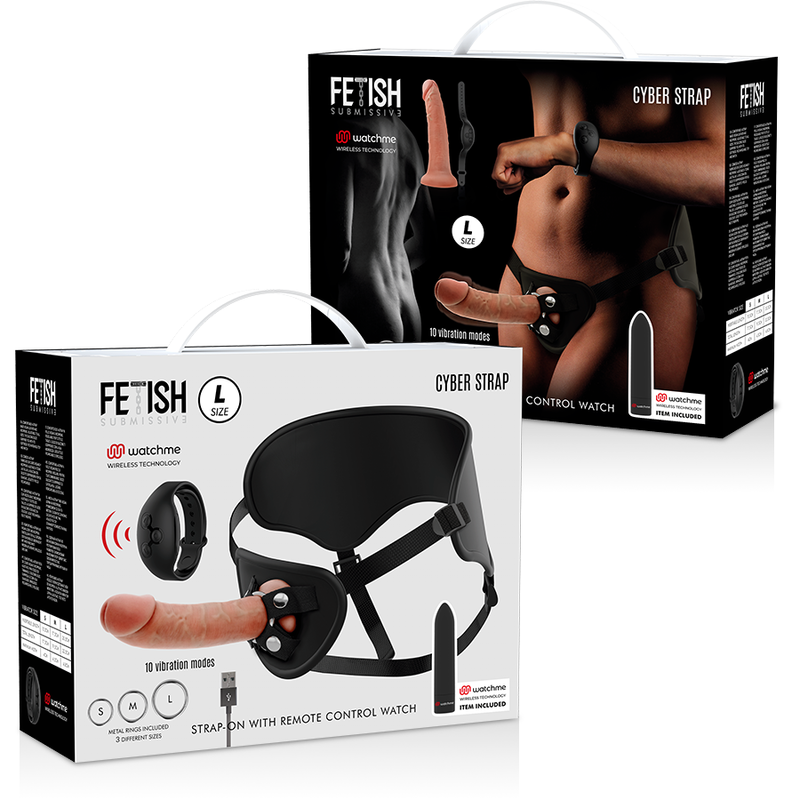 FETISH SUBMISSIVE CYBER STRAP - ARNÉS CON DILDO Y BALA CONTROL REMOTO TECNOLOGÍA WATCHME L - Imagen 15