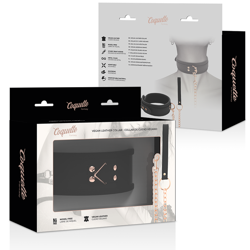 COQUETTE CHIC DESIRE - FANTASY COLLAR CUERO VEGANO CON CORREA Y FORRO DE NEOPRENO - Imagen 9