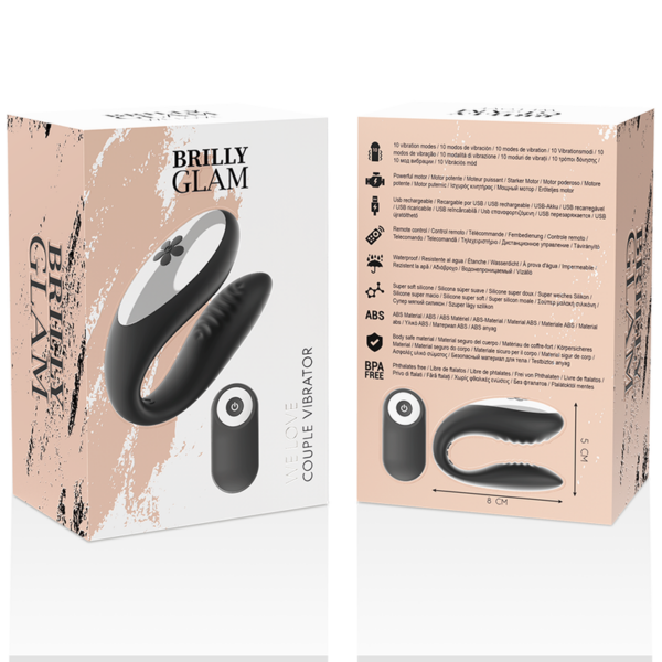 BRILLY GLAM - WE LOVE VIBRADOR PARA PAREJAS CONTROL REMOTO NEGRO - Imagen 9