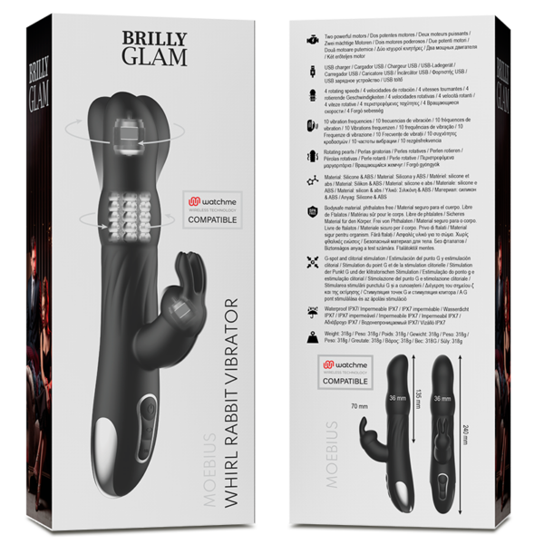 BRILLY GLAM - MOEBIUS RABBIT VIBRATOR & ROTATOR COMPATIBLE CON WATCHME WIRELESS TECHNOLOGY - Imagen 8