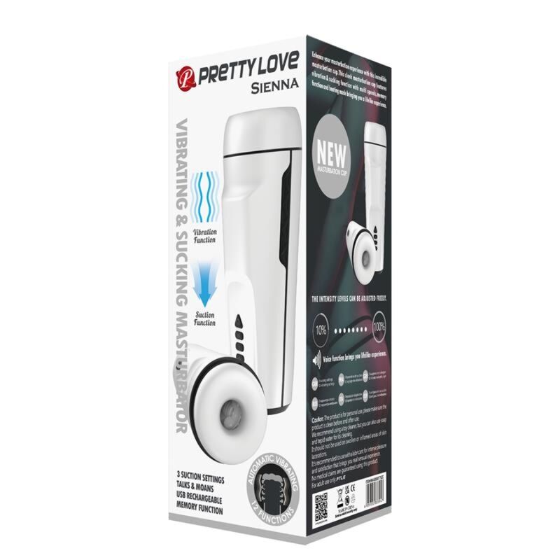 PRETTY LOVE - SIENNA MASTURBADOR MASCULINO CON VIBRACIÓN. VOZ Y SUCCIÓN - Imagen 13