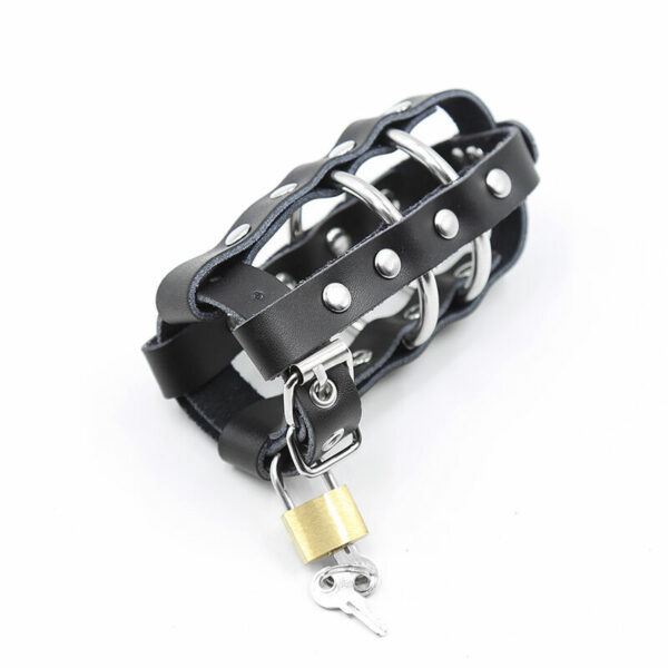OHMAMA FETISH - FUNDA PIEL CON ANILLAS METALICAS Y CANDADO - Imagen 3