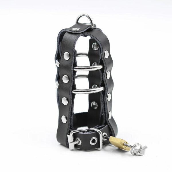 OHMAMA FETISH - FUNDA PIEL CON ANILLAS METALICAS Y CANDADO - Imagen 4