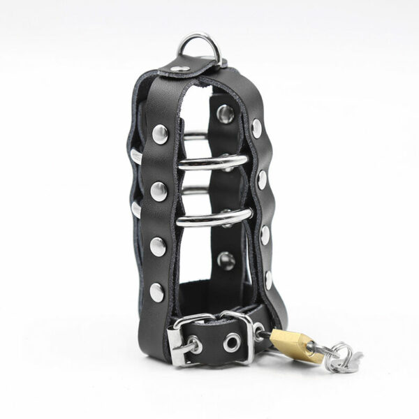 OHMAMA FETISH - FUNDA PIEL CON ANILLAS METALICAS Y CANDADO - Imagen 5