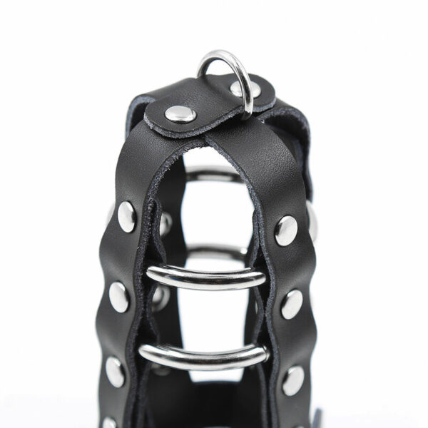 OHMAMA FETISH - FUNDA PIEL CON ANILLAS METALICAS Y CANDADO - Imagen 7