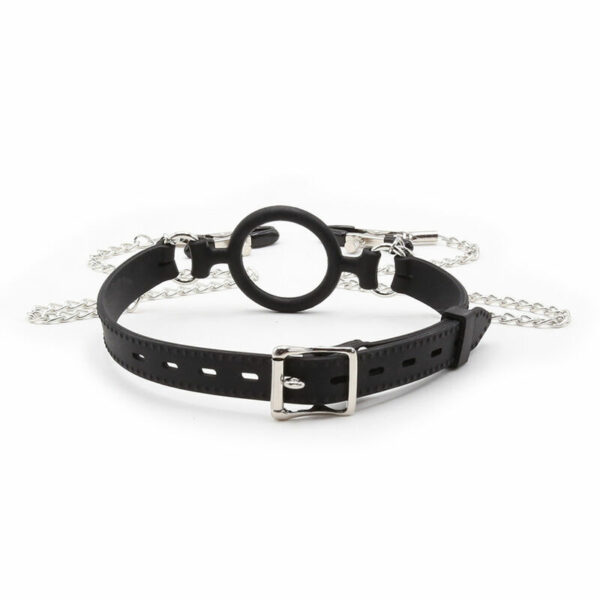 OHMAMA FETISH - MORDAZA DE ANILLA CON CADENAS Y PINZAS PEZONES - Imagen 3