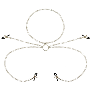 OHMAMA FETISH - 4 PINZAS PEZONES CON COLLAR DE CADENAS