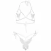 LEG AVENUE - SET DOS PIEZAS SUJETADOR Y TANGA DE MARIPOSAS Y PERLAS TALLA ÚNICA - BLANCO - Imagen 5