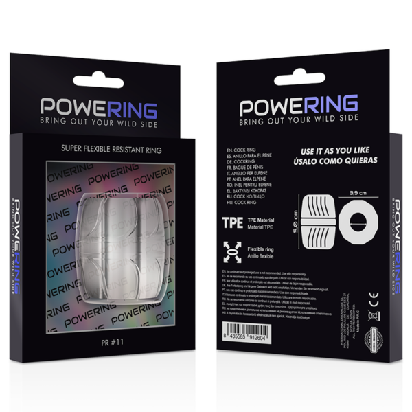 POWERING - SUPER FLEXIBLE Y RESISTENTE ANILLO PENE 5 CM PR11 CLEAR - Imagen 8