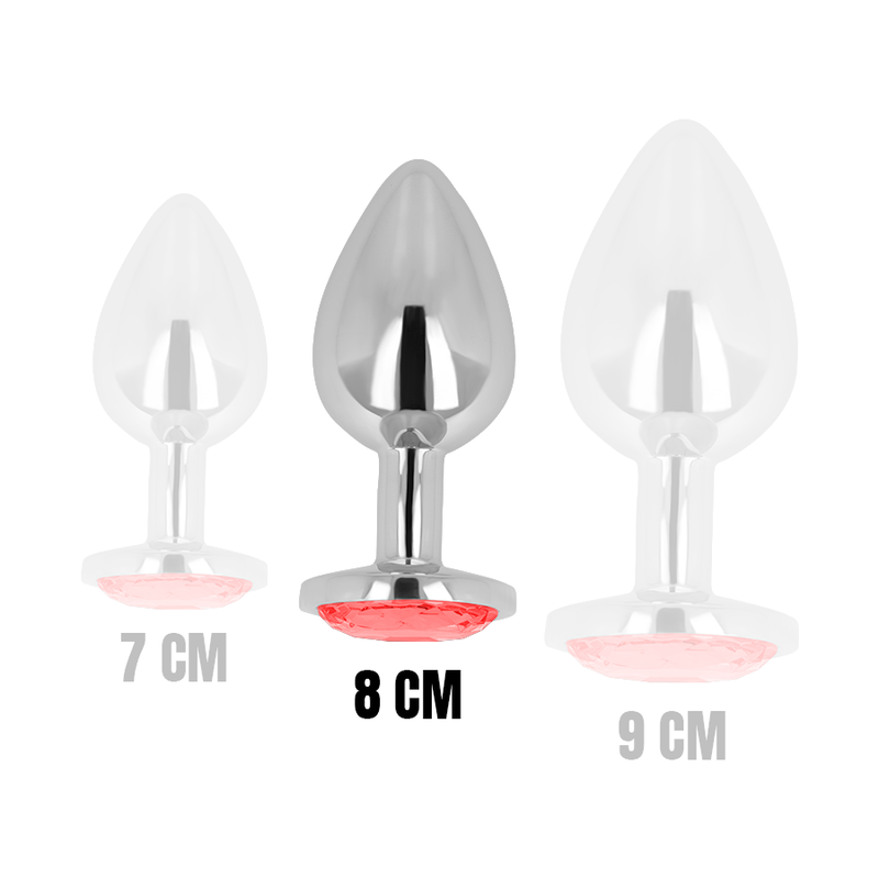 OHMAMA - PLUG ANAL CON CRISTAL ROJO 8 CM - Imagen 4