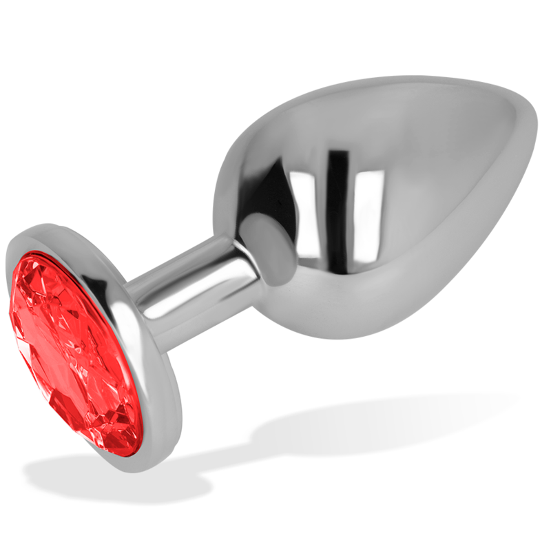 OHMAMA - PLUG ANAL CON CRISTAL ROJO 8 CM - Imagen 3