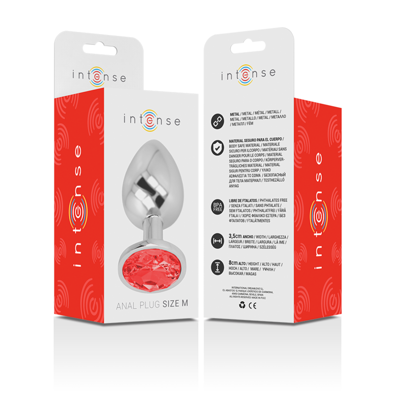 INTENSE - PLUG ANAL METAL CON CRISTAL ROJO TALLA M - Imagen 6
