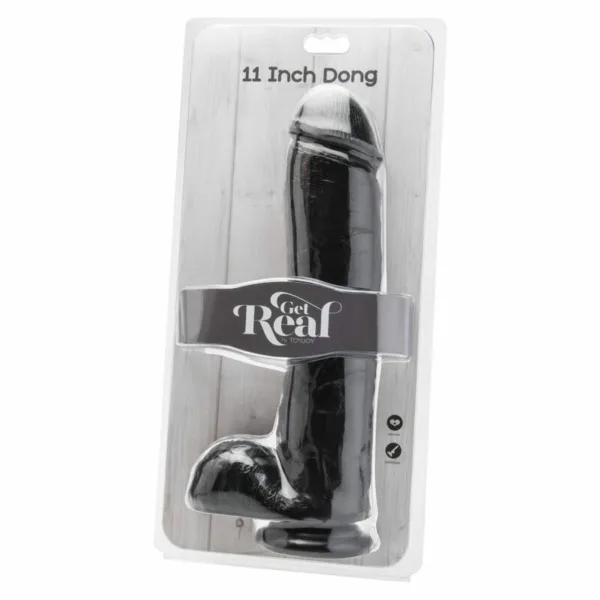 GET REAL - DILDO 28 CM CON TESTÍCULOS NEGRO - Imagen 2