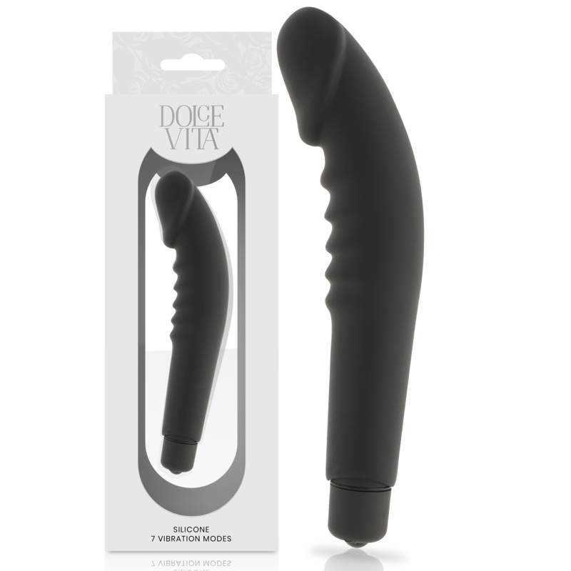 DOLCE VITA - REALISTIC PLEASURE VIBRADOR SILICONA NEGRO