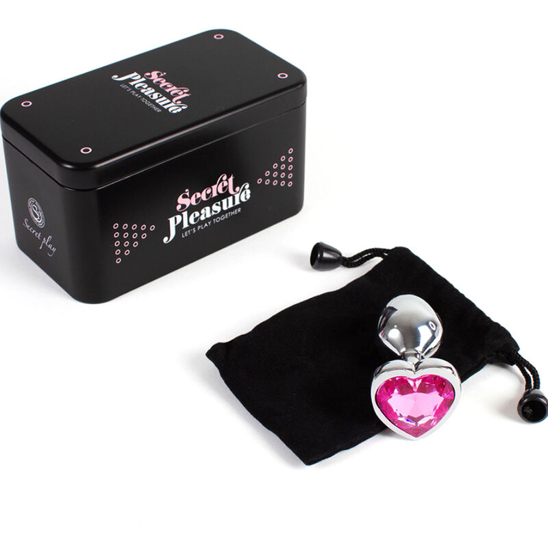 SECRETPLAY - METAL BUTT PLUG CORAZÓN FUCSIA TALLA S 7 CM - Imagen 4