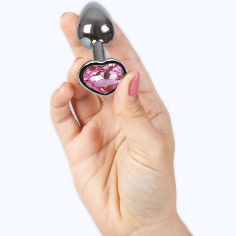 SECRETPLAY - METAL BUTT PLUG CORAZÓN FUCSIA TALLA S 7 CM - Imagen 3