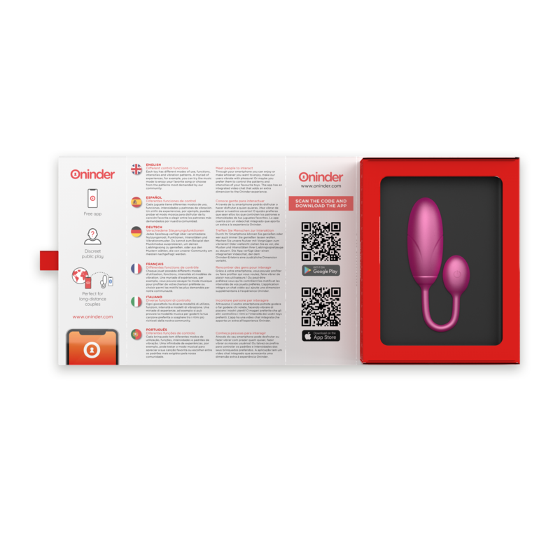 ONINDER - DENVER HUEVO VIBRADOR ROSA 7 X 2.7 CM - APP GRATUITA - Imagen 7