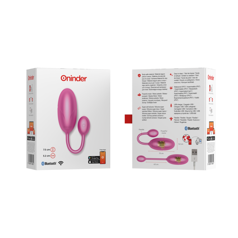 ONINDER - TOKYO HUEVO VIBRADOR ROSA 7.5 X 3.2 CM - APP GRATUITA - Imagen 8