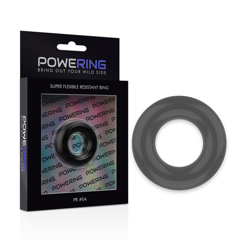 POWERING - SUPER FLEXIBLE Y RESISTENTE ANILLO PENE 3.8CM PR04 NEGRO - Imagen 6