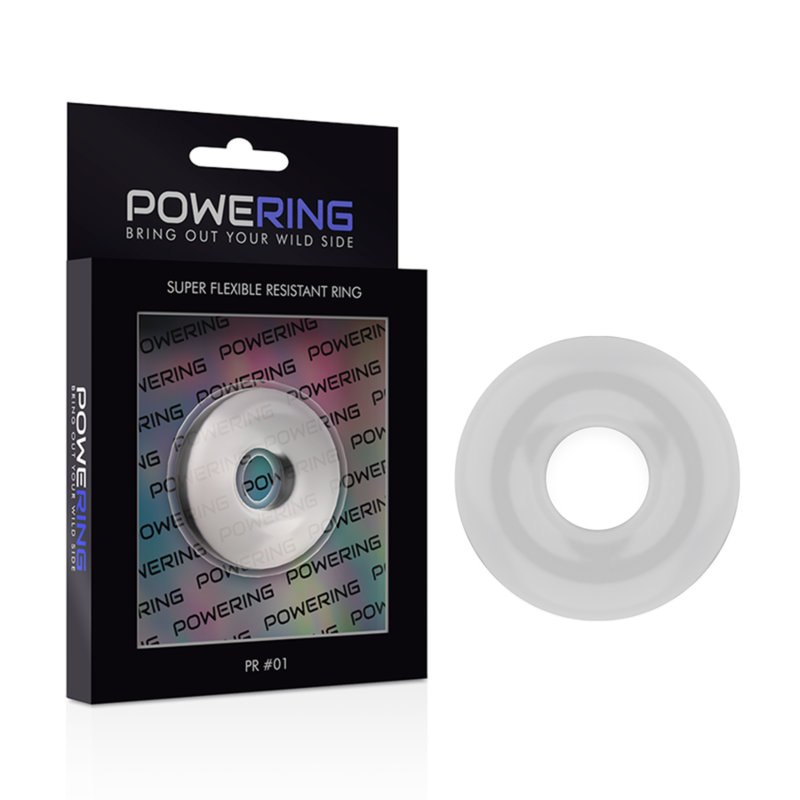 POWERING - SUPER FLEXIBLE Y RESISTENTE ANILLO PENE 3.5CM CLEAR - Imagen 6