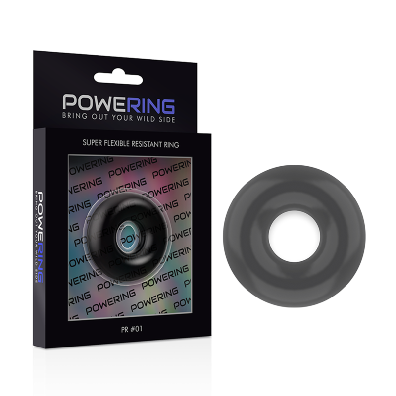 POWERING - SUPER FLEXIBLE Y RESISTENTE ANILLO PENE 3.5CM NEGRO - Imagen 6
