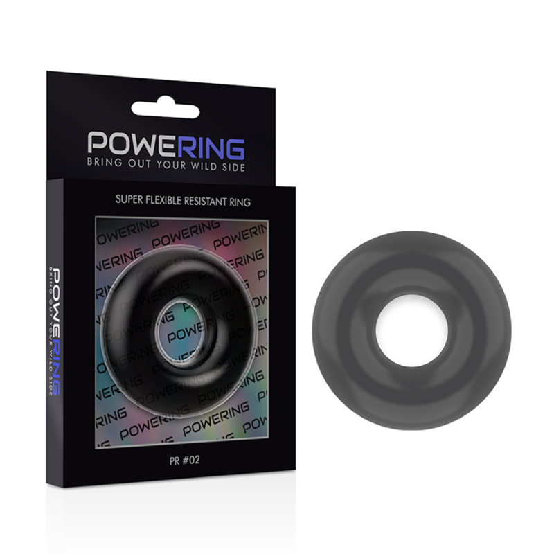POWERING - SUPER FLEXIBLE Y RESISTENTE ANILLO PENE 4.5CM NEGRO - Imagen 6